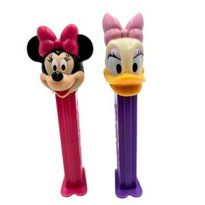 Disney Minnie Mouse And Daisy Duck Pez Dispensers Made In Hungary Pink Purple